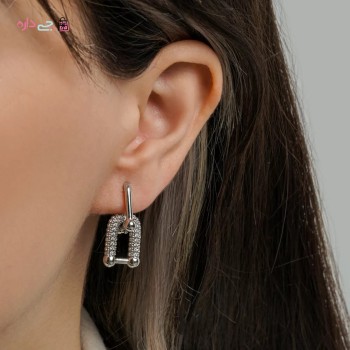 گوشواره رادیوم حلقه ای سفید